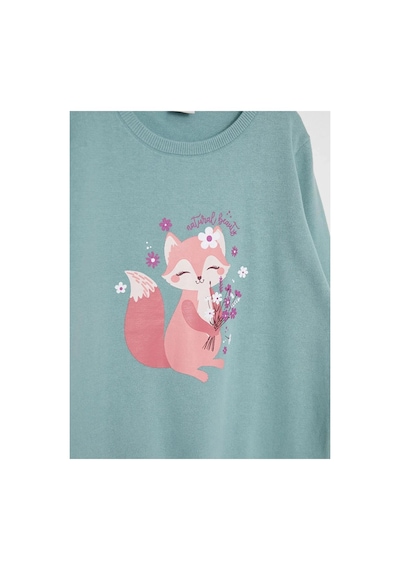 LC Waikiki Lcw Kids Yeşil Bisiklet Yaka Baskılı Uzun Kollu Kız Çocuk Triko Kazak Dull Green LC Waikiki Lcw Kids Yeşil Bisiklet Yaka Baskılı Uzun Kollu Kız Çocuk Triko Kazak Dull Green