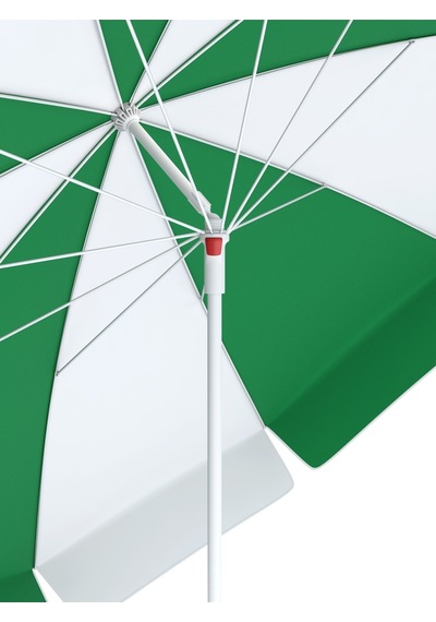 Tevalli Parasols 200ø Lüks Polyester Plaj Şemsiye Yeşil - Beyaz Dilim