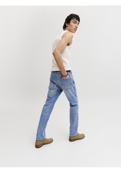 Jack & Jones Jack Jones Extra Konfor Dar Paça Erkek Kot Pantolon 12289824 Mavi