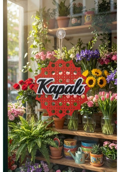 Hazeran Günebakan Desenli 5d Modern Açık/kapalı Tabelası - Kırmızı