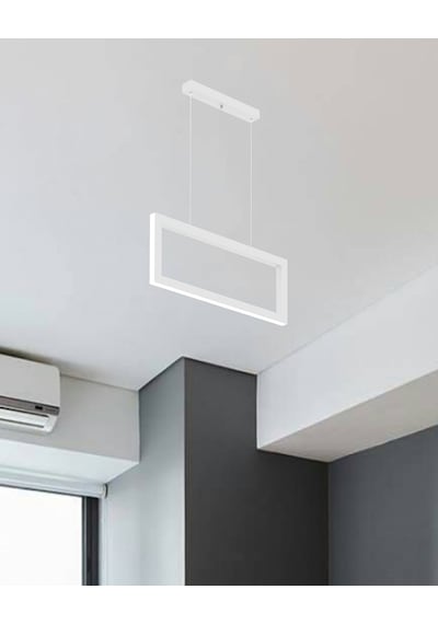 Mesa Beyaz Kasa, Doğal Beyaz Işık Modern Sarkıt Led Avize Beyaz