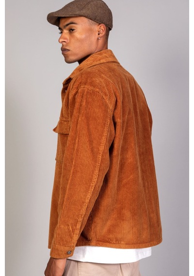 Little Cup Jeans Co Erkek Camel Gömlek Model Oversize Pamuklu Kadife Ceket
