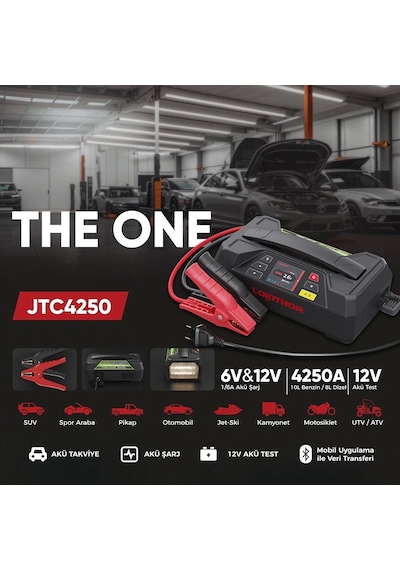 Lokithor Jtc4250 12v/220v 4250amp Lifepo4 Akıllı Akü Test + Akü