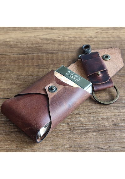 Sumerian Leather Craft Deri Sigara Kılıfı Tarçın