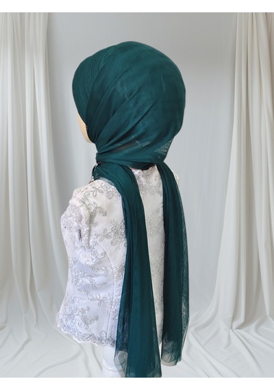 Tunahazırturban Zümrüt Sevda Şal Model Hazır Duvak Hazır Şal Hazır Türban Yeşil