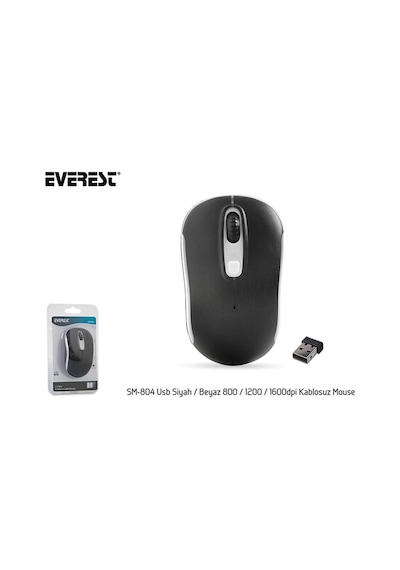Everest Sm-804 Usb Siyah-beyaz 800-1200-1600dpi Kablosuz Mouse Diğer