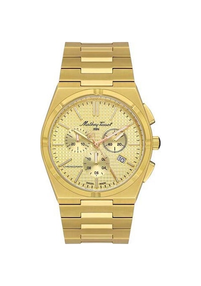 Mathey Tissot H117chpdı Swiss Made Çizilmez Safir Cam Chronograph Fonksiyonlar Aktif Altın Erkek Kol Saati