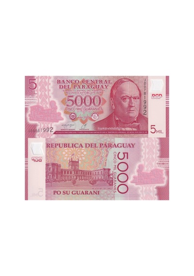 Paraguay 2022 Yılı 5000 Guaranies Polimer Kağıt Para Çil Unc Koleksiyon Para