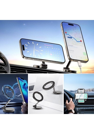 Tüm Telefonlarla Uyumlu Manyetik Araç Telefonu Tutacağı Katlanır