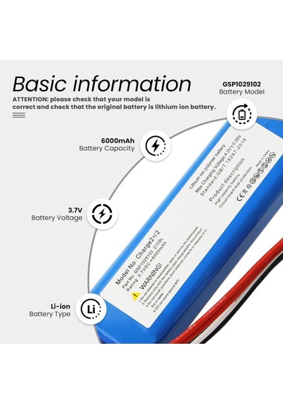 Sertec Charge 2+/2 Bluetooth Hoparlör Uyumlu 3.7v 6000mah Soketli Batarya