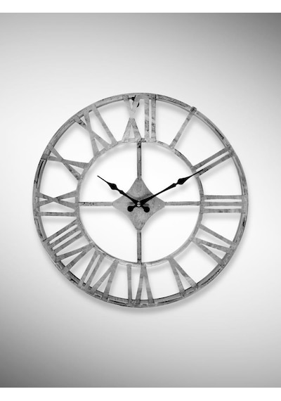 Galaxy Dm30-gk Serisi Roma Rakamlı Metal Duvar Saati Gri 40 Cm Gri