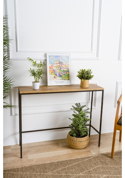 Canvas Meşe Metal Dresuar Siyah