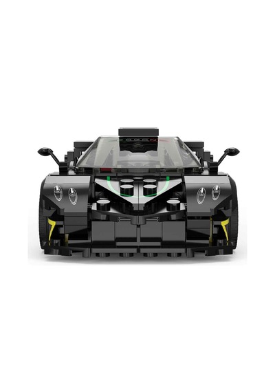 Pagani Zonda R Siyah Yapı Blokları Oyuncak Araba 387 Parça 1/28 Metalik Siyah Maket Seti