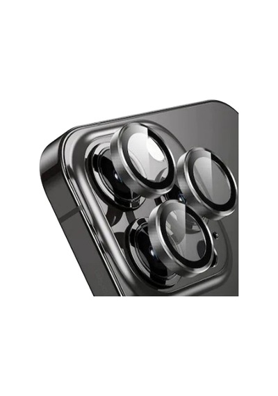 Apple Uyumlu iPhone 14 Pro / 14 Pro Max Alüminyum Seri Kamera Lens Koruyucu Siyah Siyah