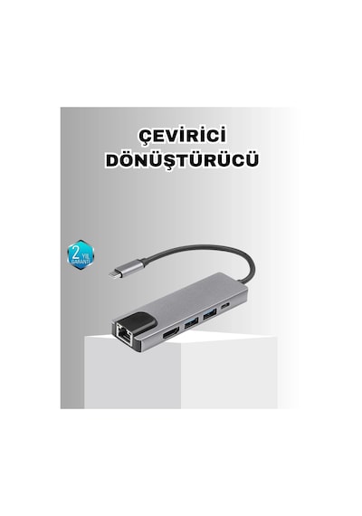 Alüminyum Kasalı Apple, Uyumlu Macbook Usb-c Hub 4k Hdmı, Usb 3.0, Sd/tf Kart Girişi, Pd Şarj Desteği