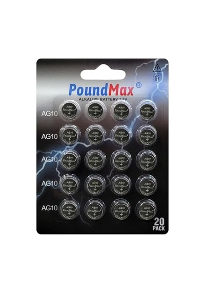 20 X Poundmax Ag10 Düğme Hücresi Lr1130 1,5v, Alkalin Pil