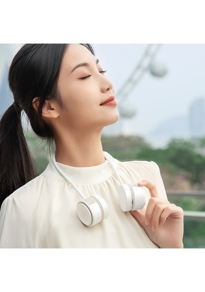 Wiwu Wi-fs014 Twins Neck Taşınabilir Şarjlı Boyun Askılı Fan Beyaz