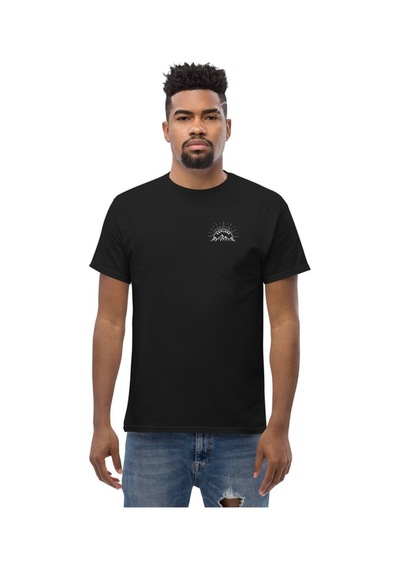 Wildstyle Explore Keşfet Dağcı Doğa Macera Temalı Baskılı Unisex Bisiklet Yaka Pamuklu Tişört Siyah