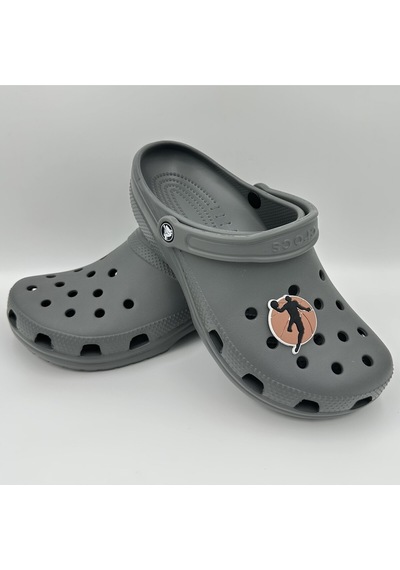 Crocs Terlik Süsü Ve Aksesuarı , Çanta Süsü Renkli Jibbitz Jordn Basket 05 Görselli Figür Aksesuarı Kiremit-siyah-beyaz