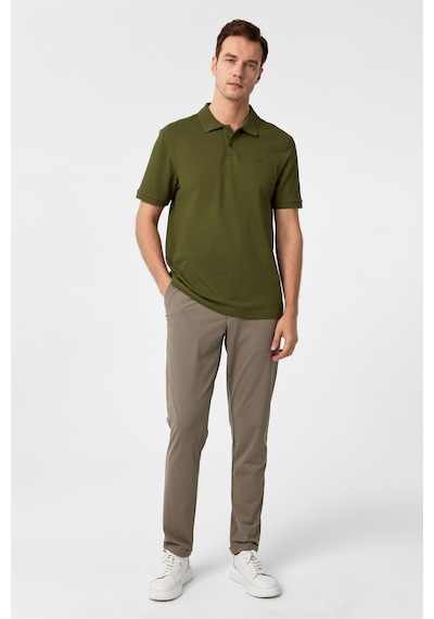 SÜVARİ Haki Regular Düz Polo Yaka Tişört