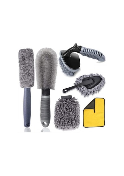 Profesyonel 6 Parça Mikrofiber Araç Yıkama Seti Araç Jant Yıkama Fırcası Bezi Araç Yıkama Fırca Seti
