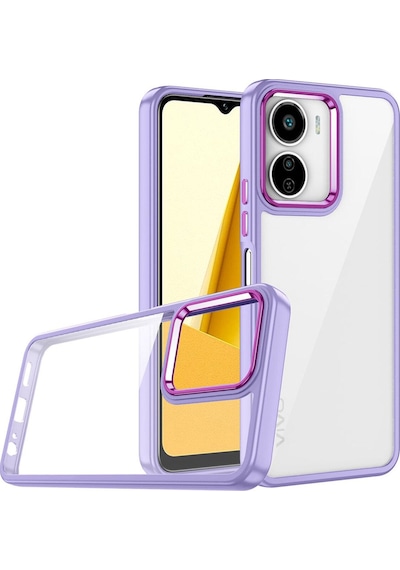 Vivo Y16 Kılıf Zore Flora Kapak Lila