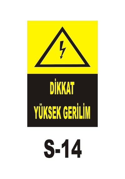 Pvc Dekota Uyarı - Ikaz Levhası Dikkat Yüksek Gerilim