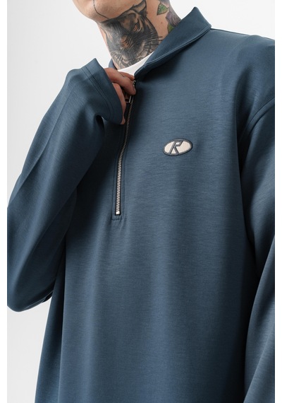 Respire Erkek Yarım Fermuarlı Modal Sweatshirt Petrol
