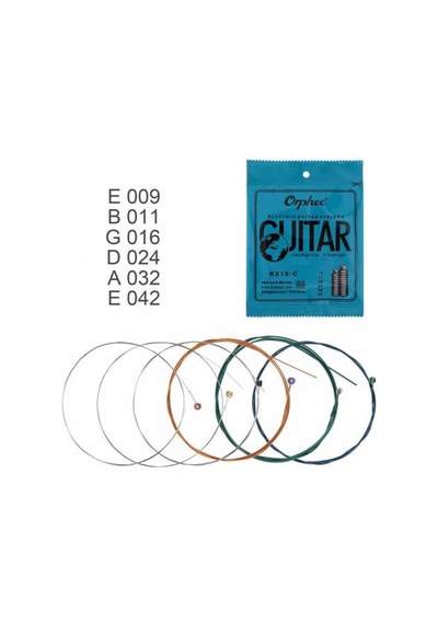 Orphee Rx15-C Renkli 09-42 Elektro Gitar Tel Seti-Pena