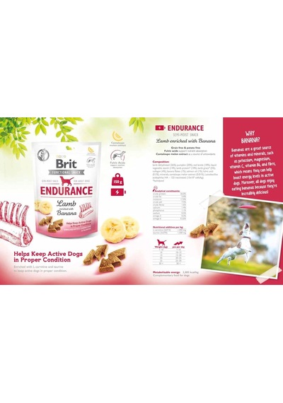 Brit Care Functional Snack, Fiziksel Sağlığı Desteklemek İçin, Tahılsız, Kuzu Etli Ve Muzlu, Fonksiyonel Yetişk