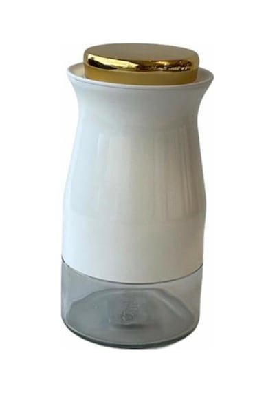 Sembol Silidir 20 Cm Kavanoz White-Gold Kıtchenart-115