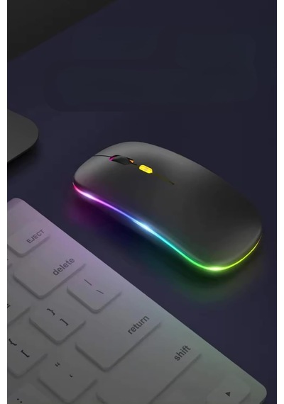 Sessiz Mouse Şarjlı Wireless + Bluetooth Ve Dpı Ayarlı Rgb Aydınlatma Işıklı Ve Işıksız Kullanımlı Kablosuz Mouse
