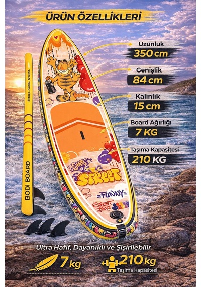 Paddle Board Sup Naughty Cat Şişme Stand 350x84x15cm Full Set