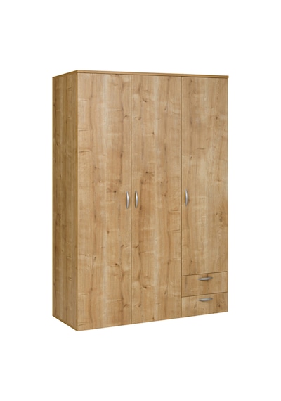Ahşap Gardırop 120cm, Gardırop, Çok Amaçlı Dolap, 3 Kapılı Dolap, Elbise Dolabı 120x52x177cm Safir Meşe Ahşap Gardırop 120cm, Gardırop, Çok Amaçlı Dolap, 3 Kapılı Dolap, Elbise Dolabı 120x52x177cm Safir Meşe