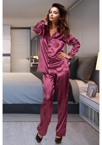 Doremi Miorre Uzun Kol Bayan Pijama Takım Saten