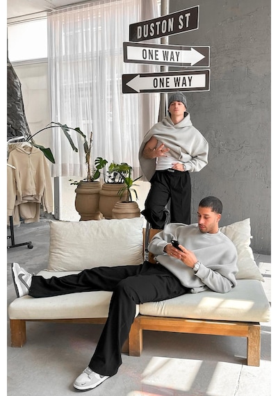 Gri Cozy Basic Oversize Sweat Gri