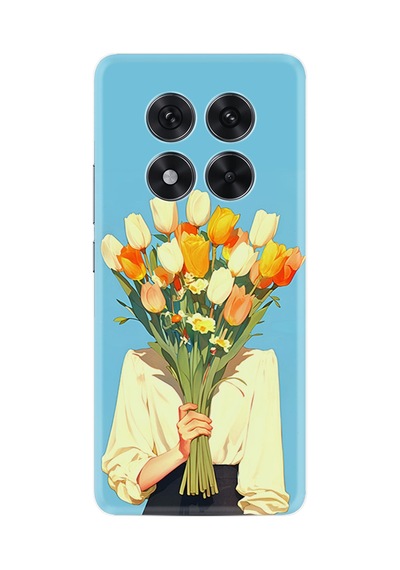 Xiaomi Redmi Note 14 Pro Kılıf Limited Resimli Lale Buketiyle Kapatan Kadın 225