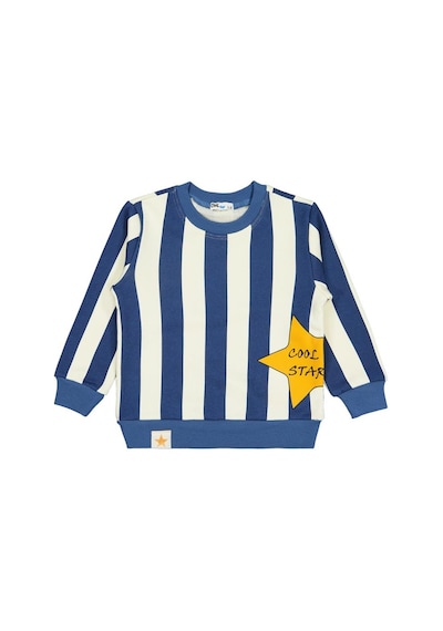 Civil Boys Çizgili Yıldız Baskılı 2-5 Yaş Sweatshirt - Mavi İndigo