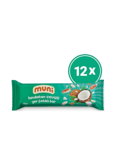 Hindistan Cevizli Yer Fıstığı Barı, 40 G X 12 Adet