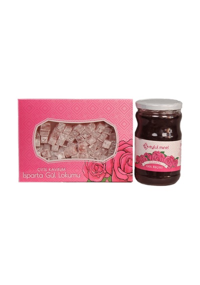 İsparta Çifte Kavrum 250gr Lokum Alana İsparta Gül Reçel 800gr Hediye
