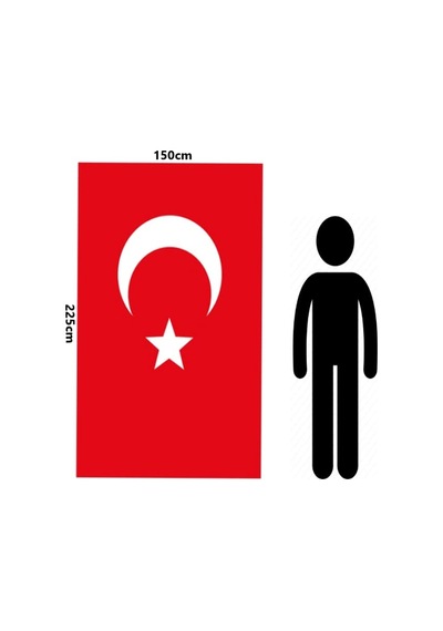 Türk Bayrağı - Tüm Ölçüler Mevcuttur / 1. Kalite Yırtılmaya, Güneş Işınlarına, Yağmura, Rüzgara Ve Yıpr Diğer