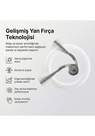 Roborock Saros 20 Sonic İle Uyumlu 4 Yan Fırça 4 Filtre 4 Toz Torbası 1 Temizlik Bezi 14.0