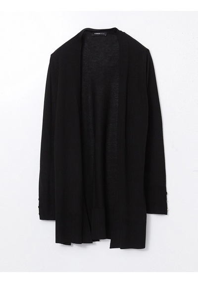LC Waikiki Lcwaıkıkı Classic Siyah Şal Yaka Kadın Triko Hırka New Black