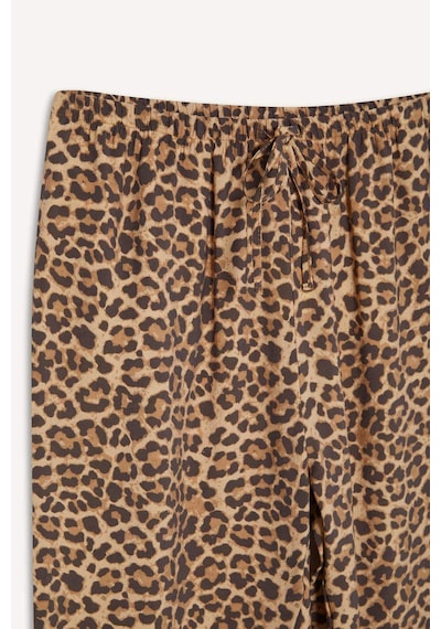 DeFacto Carrot Fit Leopar Desenli Modal Kumaş Pantolon Çift Cepli Yüksek Bel Düz Paça E6360AX25SPBN226
