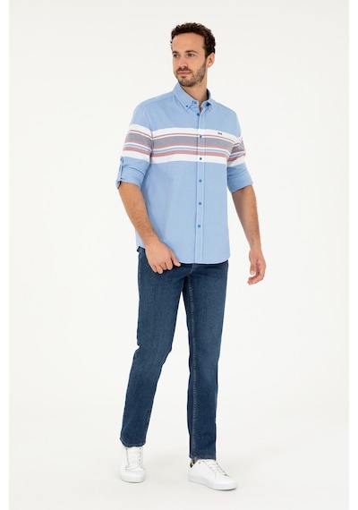 U.s. Polo Assn. Erkek Saks Gömlek Desenli 50288373-vr045 Saks