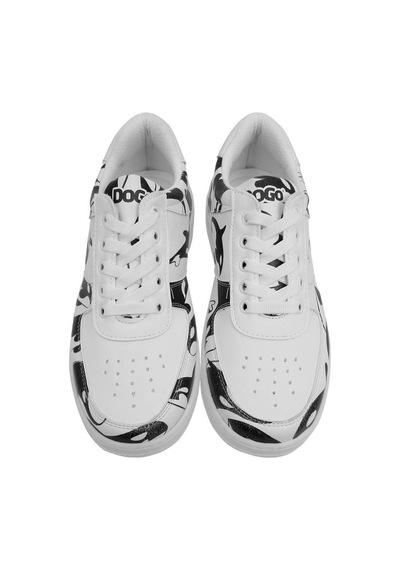 Kadın Vegan Deri Beyaz Sneakers - Flowing Orca Tasarım Çok Renkli