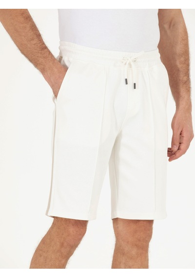 Cacharel Ekru Slim Fit Örme Şort Bej