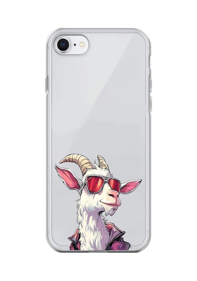 Apple Uyumlu iPhone 7 Şeffaf Kılıf Cool Keçi Tasarımlı