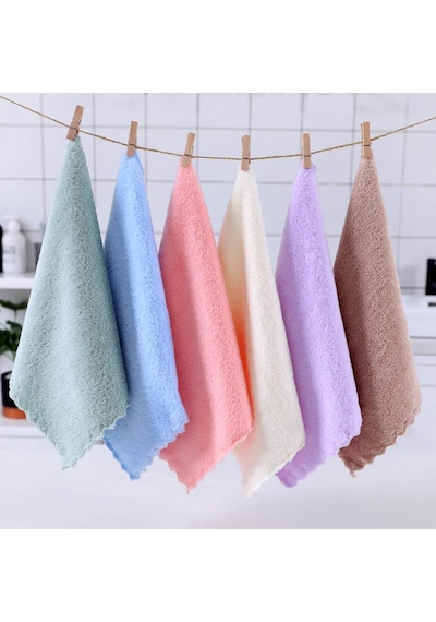 Mikrofiber Temizlik Bezi, Yumuşak Doku Mutfak El Yüz Kurulama Bezi, 30 30 Cm 3 Adet Karışık