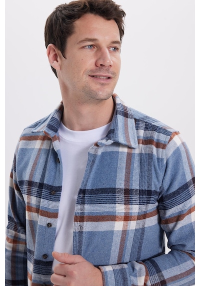 Tudors Erkek Slim Fit Dar Kesim Kareli Kışlık Oduncu Gömlek-42185 Çok Renkli Tudors Erkek Slim Fit Dar Kesim Kareli Kışlık Oduncu Gömlek-42185 Çok Renkli